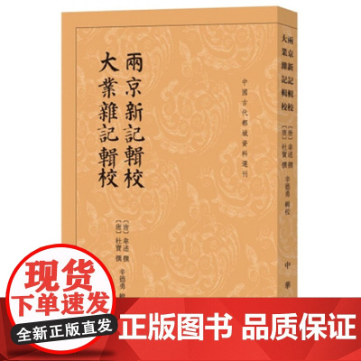 []两京新记辑校 大业杂记辑校中国古代都城资料选刊 唐韦述唐杜宝撰 辛德勇辑校 唐代人撰写的长安 正版书籍