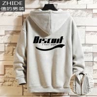 SUNTEK潮牌开衫卫衣男士春秋季大码胖子连帽外套oversize宽松字母上衣服卫衣