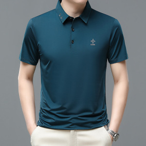 男士冰丝polo衫薄款短袖翻领t恤男中年休闲凉感速干男装体恤
