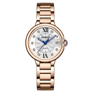 新奇特手表女生镶钻ins风小众女士手表防水时尚装饰腕表石英表钢带新款轻奢小表盘大气女表X-79