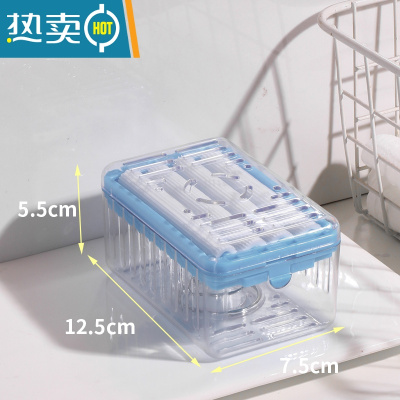 敬平创意香皂盒轻奢多功能洗衣服肥皂盒免手搓起泡皂盒家用沥水收纳盒 免手搓起泡沥水皂盒-蓝色