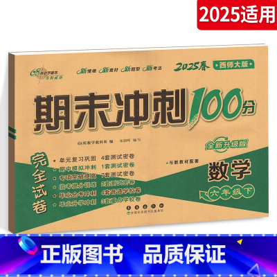 数学 小学六年级 [正版]2025新版期末冲刺100分小学数学六年级下册试卷 西师版6年级下册数学测试密卷 专项单元期中