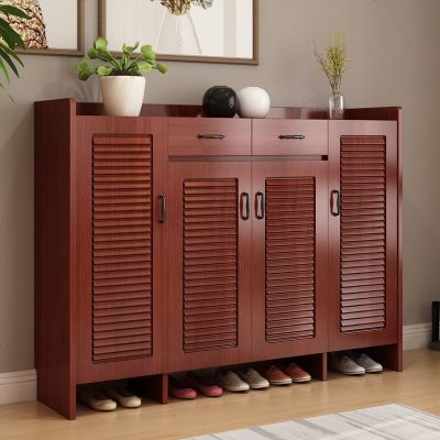北欧实木色鞋柜简约现代客厅厅柜多功能家用玄关阳台储物柜