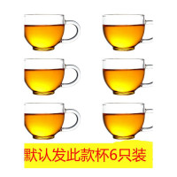 家柏饰(CORATED)玻璃杯子带把功夫茶杯小茶碗杯子加厚6只装茶杯茶具家用透明套装
