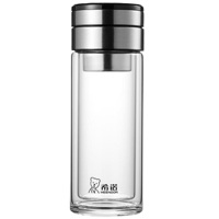 希诺双层玻璃杯220ml一体式茶水分离机械开关XN-7086