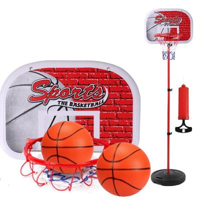 儿童篮球架子可升降铁杆室内宝宝投篮架小孩篮球框大号球类玩具B款1.6米铁杆2球1气筒