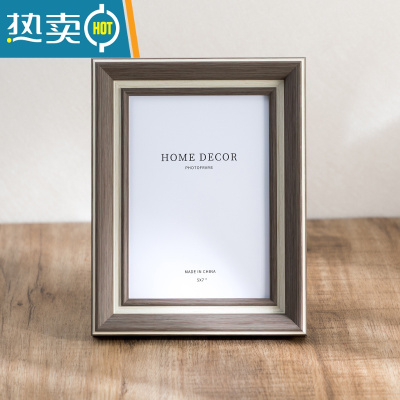 敬平简约摆台欧式相框高级感画框5五6六7七8八10十寸A4可挂墙照片框架 弧边灰褐色 10寸[可放20.3*25.4cm