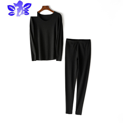 Ideamini无痕加绒保暖套装秋冬新款紧身加厚女士内衣大码薄绒发热秋衣秋裤