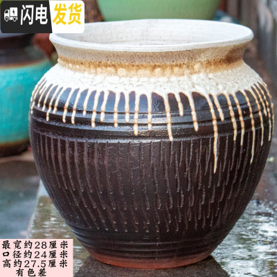 三维工匠特大高筒土陶罐多肉花盆粗陶多肉植物兰花月季陶瓷法师老桩花盆器 ZSHP1717 特大花盆容器