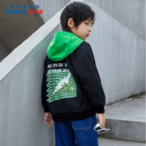 [1件3折]铅笔俱乐部秋冬新款男童外套中大童双层棒球服儿童飞机服夹克
