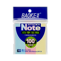 宝克(BAOKE)TZ3004 25*76mm百事宝贴/便签条/便利贴/百事贴 三色混装 5本