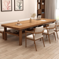 苏宁 质凡 实木书桌客厅化大长桌家用办公双层学习桌180*80*高75厚5cm