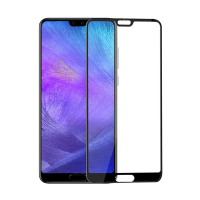 轻万适用华为p20pro钢化膜全网通huawei玻璃贴膜黑色丝印p20p全屏高清钢化膜