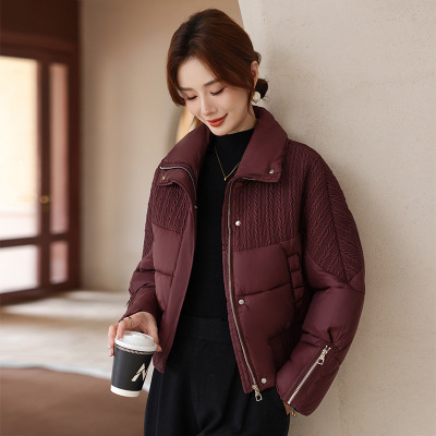 气质稳重妈妈装棉衣短款立领中老年女装衣服冬季保暖棉服女款