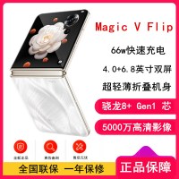 荣耀Magic V Flip 山茶白 12GB+1TB 4.0英寸外屏+6.8英寸内屏 骁龙8+芯 5G手机 折叠屏手机