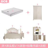 北欧床公主床单人床1.35米少女孩床欧式美式公主床白色ins风