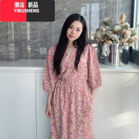 YIBUSHENG女士可外穿裙子连衣裙外出居家潮洋气韩版人造棉绵绸宽松睡裙