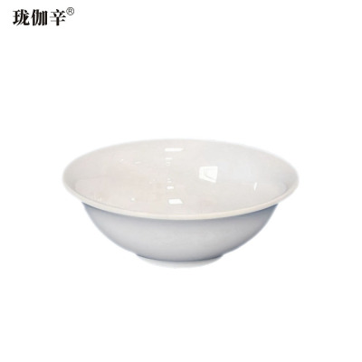 珑伽辛 耐高温加厚白色密胺碗 6英寸/个