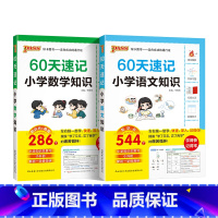 语文+数学[2本] 小学升初中 [正版]60天速记小学语文知识小升初数学英语单词词汇六年级总复习基础重点知识大全人教版系