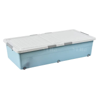 翌嘉YJ4120536 床底收纳箱带轮扁平整理箱抽屉式床下储物箱 蓝色 1000*500*235