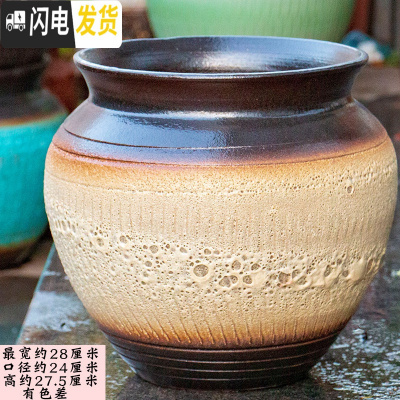 三维工匠特大高筒土陶罐多肉花盆粗陶多肉植物兰花月季陶瓷法师老桩花盆器 ZSHP1716 特大花盆容器