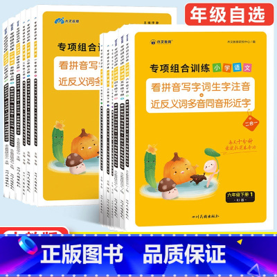 语文专项组合训练 一年级上 [正版]木叉教育小学语文专项组合训练一二年级三四年级五六年级上册下册人教版看拼音写字词生字注