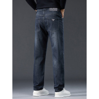 欧美风男士弹力牛仔裤春秋季修身直筒复古轻商务潮牌休闲通勤长裤