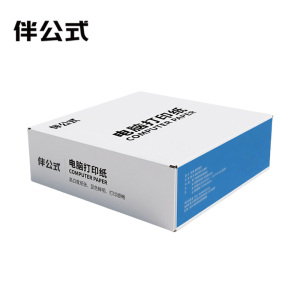 伴公式B1027电脑打印纸 80列 无等分 2联 无压线 (白色) 1000页/箱