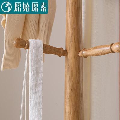 森美人实木衣帽架多功能边角架置物架现代简约橡木挂衣架C722