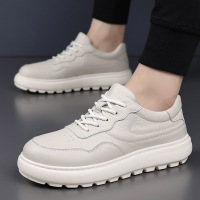 头层牛皮秋冬季新款男士休闲鞋真皮透气皮鞋男款厚底男鞋鞋子