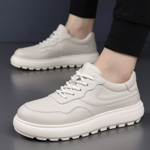 头层牛皮秋冬季新款男士休闲鞋真皮透气皮鞋男款厚底男鞋鞋子