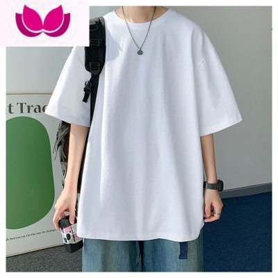 七斓夏季潮流宽松潮牌纯色纯白百搭宽松内搭半袖短袖T恤男打底上衣服