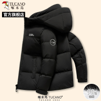 啄木鸟冬季新款男士加厚连帽羽绒服中年保暖爸爸装休闲外套上衣C