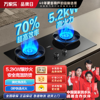 万家乐[小飓风C6S]5.2kw大火力燃气灶具70%高热效率台嵌两用高温防烫灶 天然气灶