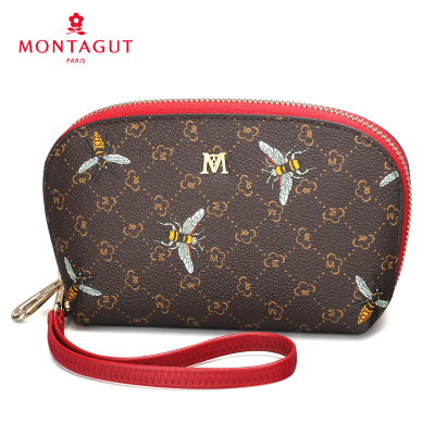 梦特娇女手拿包时尚印花妈妈手机包蜜蜂图案手腕包多功能小手包