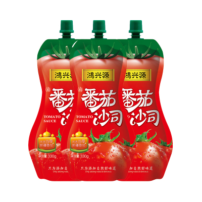 鸿兴源番茄沙司蕃茄酱番茄酱家用挤压袋装意面披萨手抓饼薯条三明治