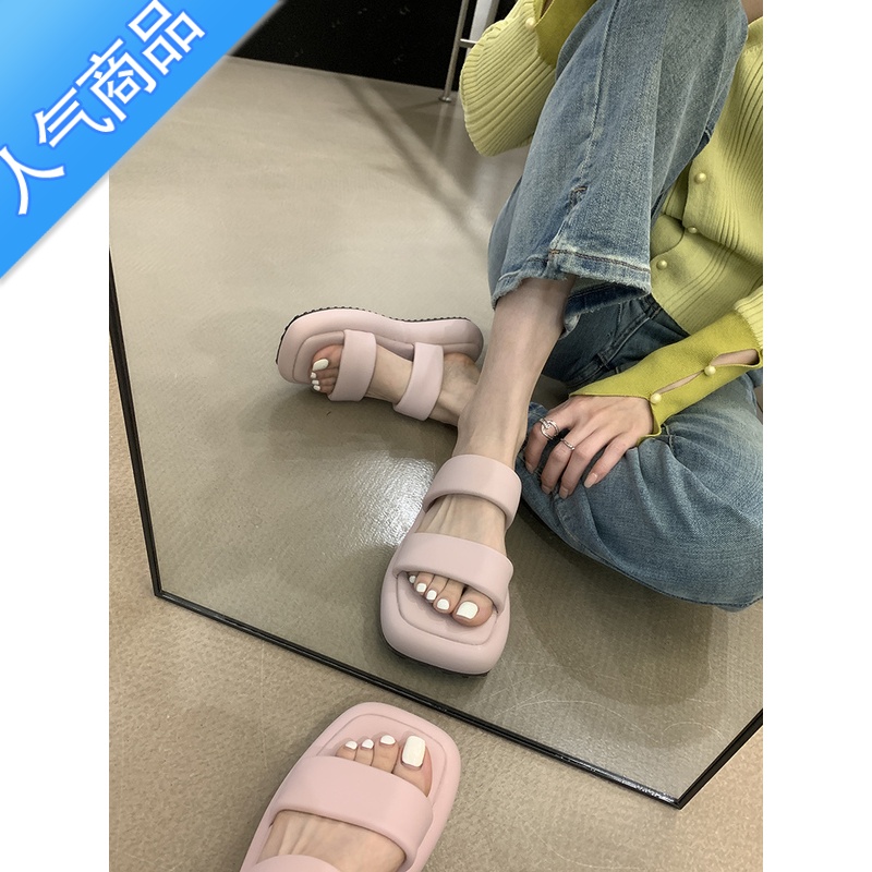 SUNTEK自留~ 沙滩时尚ins厚底鞋凉鞋小众高级感复古凉拖拖鞋女夏季外穿