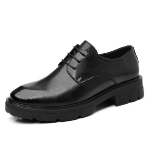 增高鞋秋季新款商务厚底正装鞋内增高8CM英伦西装鞋SJ