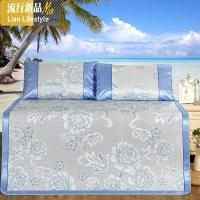 网红冰丝凉席三件套1.5m1.8米夏季可水洗折叠夏凉席1.2m空调席子 三维工匠凉席/凉枕