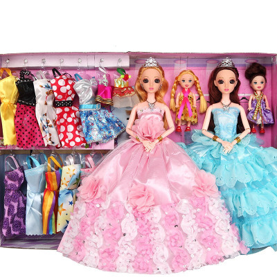 音乐巴比洋娃娃套装大礼盒婚纱公主衣服女孩子玩具儿童生日K2款9D眨眼12关节+108件