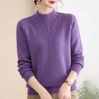 新款女装妈妈上衣女冬季加绒中老年小衫冬装40-60岁中领中年内搭