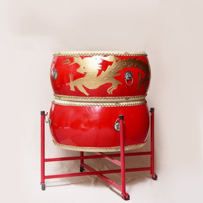 大鼓牛皮鼓乐器威风鼓龙鼓舞蹈节奏锣鼓中国红鼓成人儿童演出堂鼓14寸龙鼓+鼓棒+鼓架