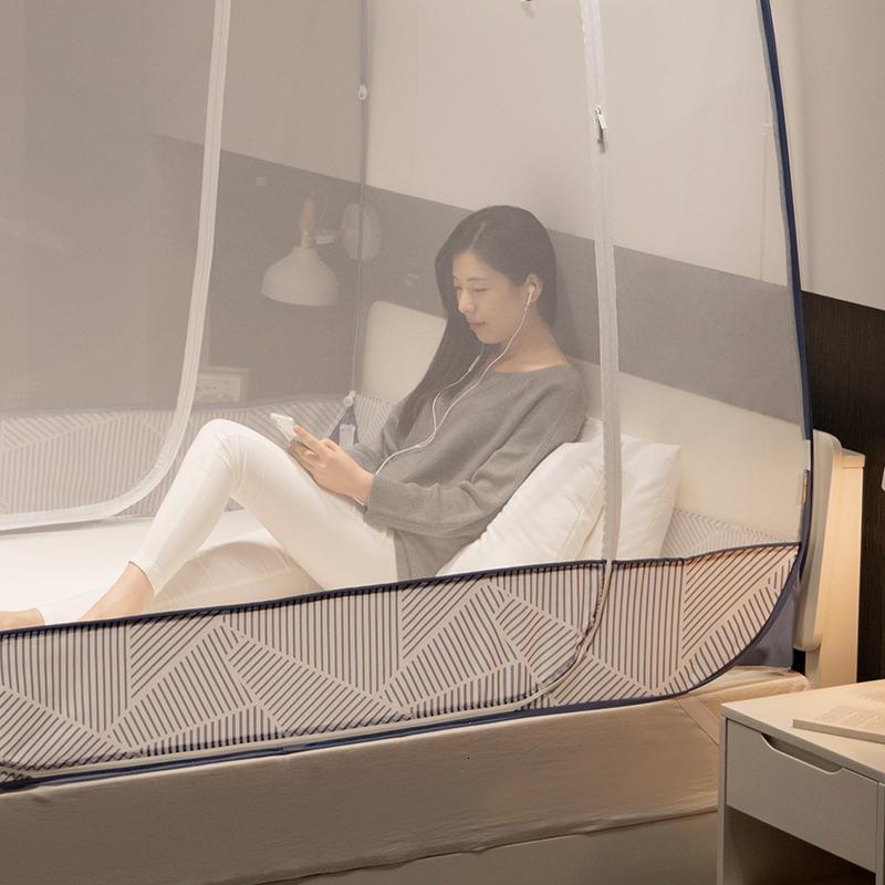 家柏饰(CORATED)免安装蒙古包蚊帐防摔儿童加密加厚可折叠1.8m2米床家用1.2