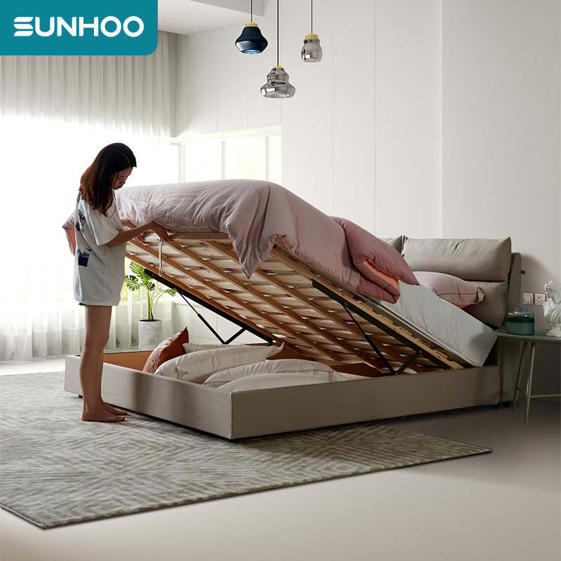 双虎家私 北欧实木床1.5米1.8m双人床简约软床轻奢床rc28