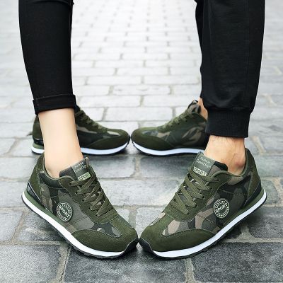 春季军绿平底迷彩女鞋帆布鞋男内增高运动鞋女户外旅游鞋军训莎丞