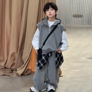 男童运动套装春秋款2026新款时髦衣服春装大儿童装痞帅休闲痞帅气