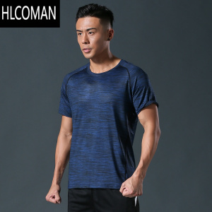HLCOMAN运动T恤男短袖t上衣冰丝排汗衣男士2023新款健身加肥加大网眼速干