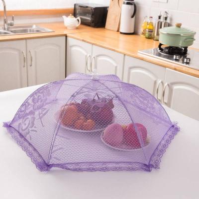 菜罩盖菜罩家用饭菜防尘罩餐桌罩折叠防苍蝇餐新款饭罩子大号家用 敬平 颜色随机:[圆形-50cm]
