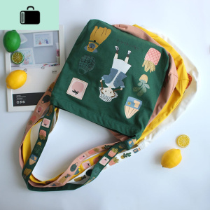 帆布包女单肩包韩版 ins风百搭初中高中学生可爱大容量帆布斜挎包NEW LAKE男士腰包