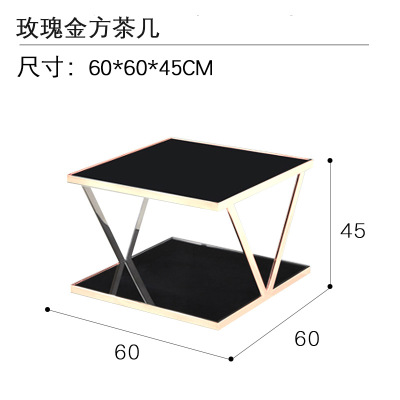 鑫环境 方茶几600*600*450mm 简约现代轻奢办公沙发茶几组合套装商务接待会客区办公室